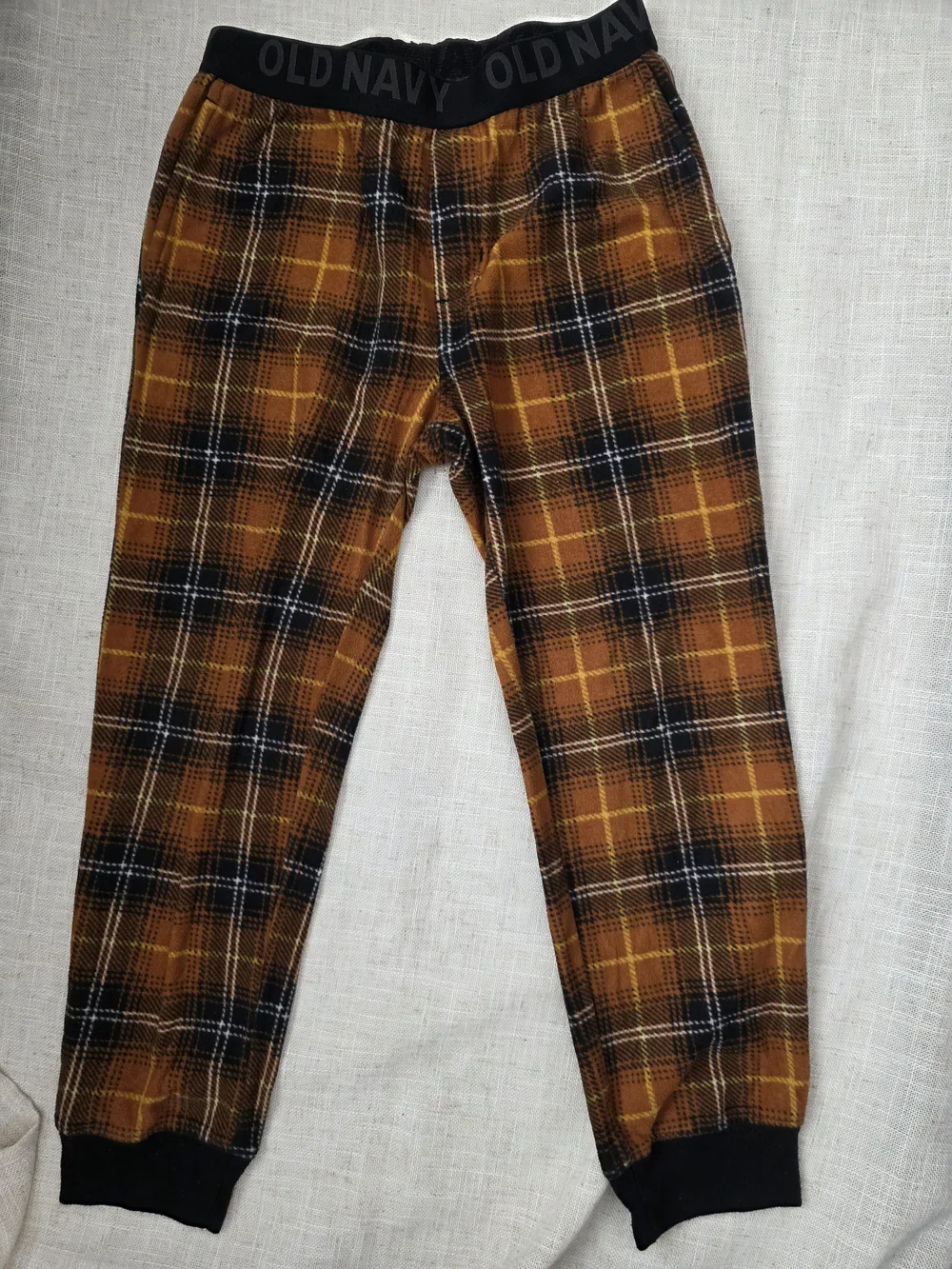 Old‎ Navy Plaid & Pizza Print Lounge Pants - Orange, Green Size 6 7 Small